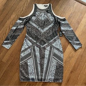 Express Sequin Dress Cold Shoulder Size Medium